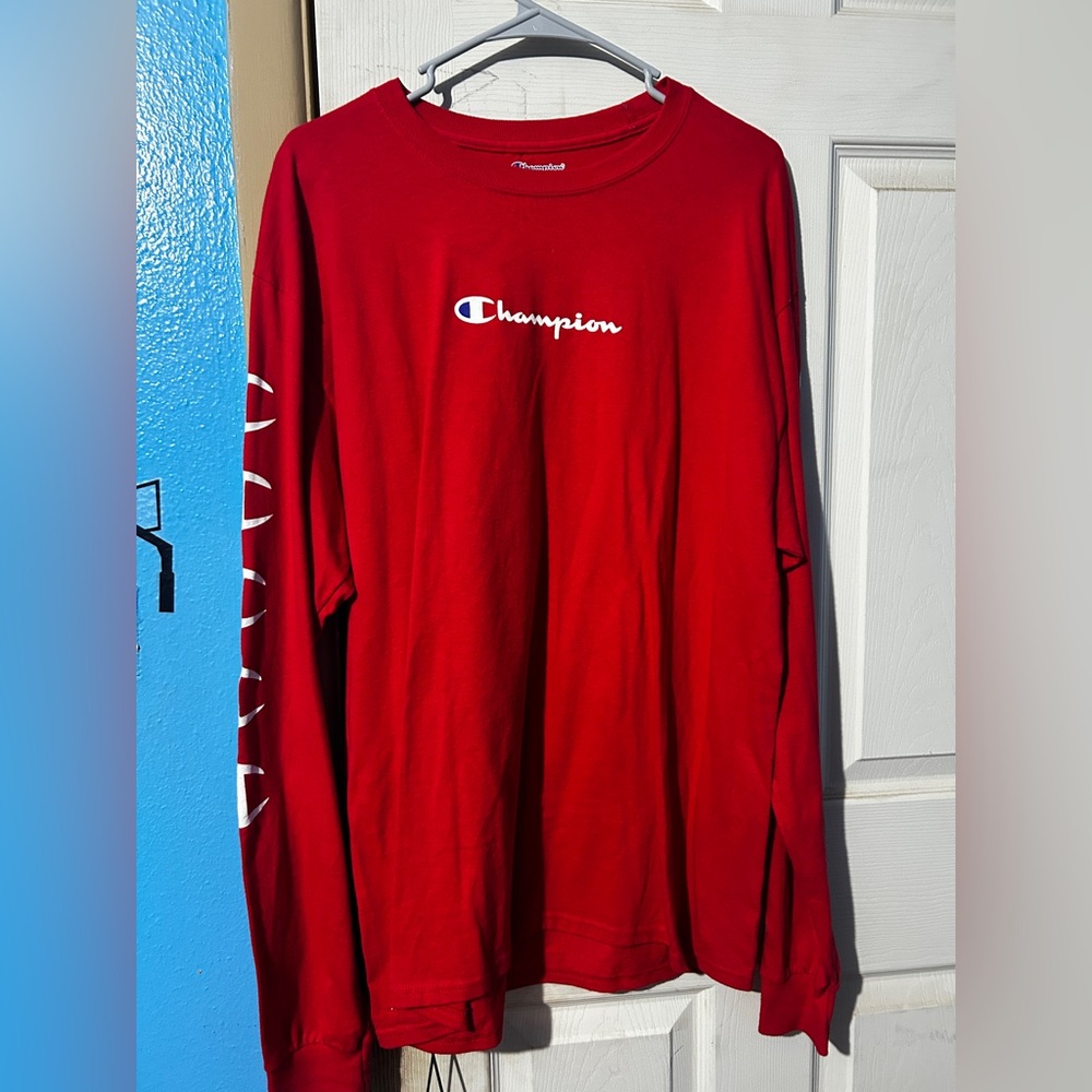 Men’s Champion Authentic Red Crewneck
